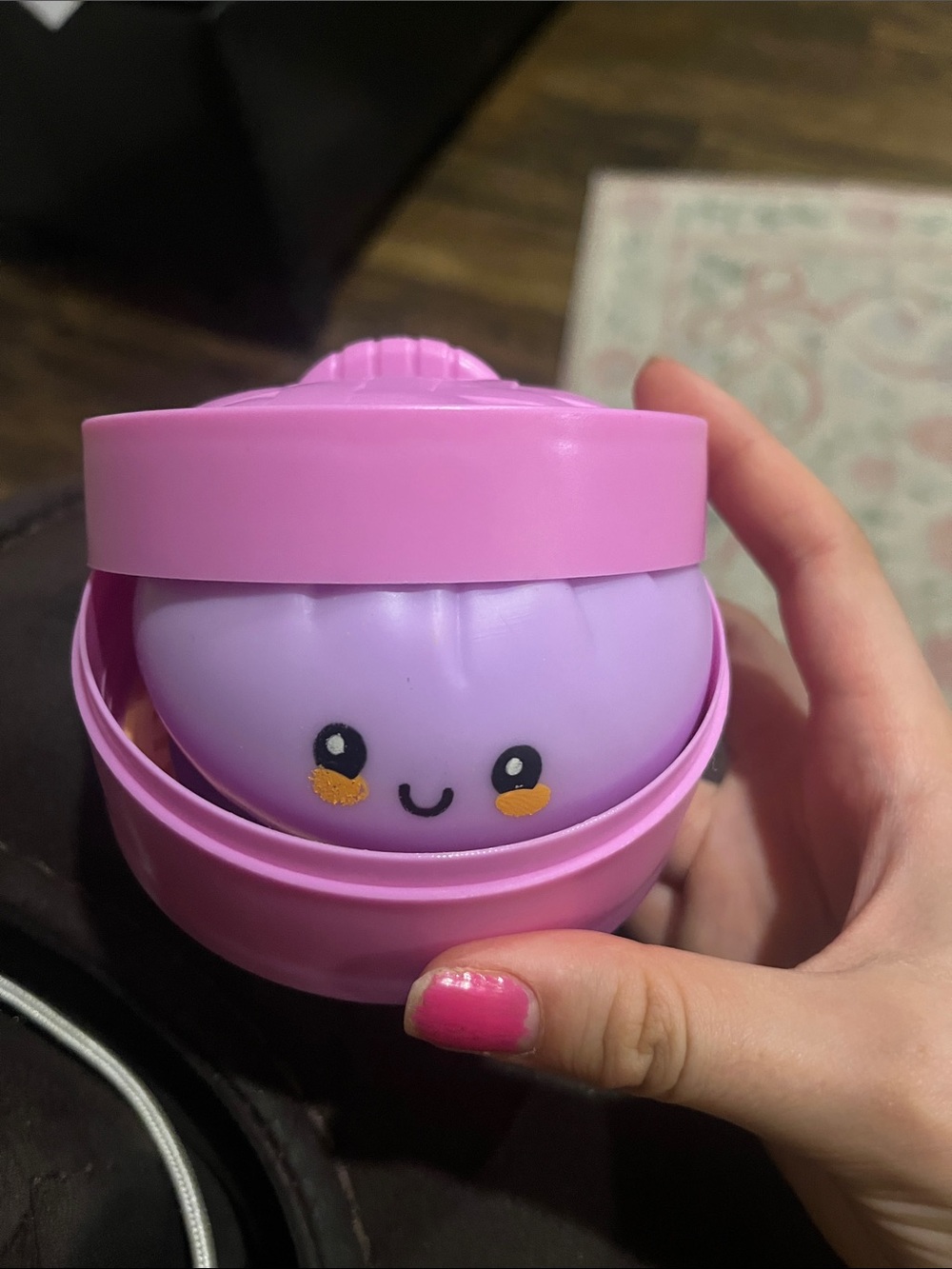 Cute Purple Surprise Squeeze Toy - Pink Shell